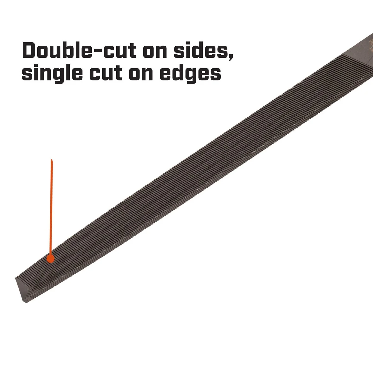 Crescent Nicholson 200mm 8 Flat Bastard File - Dual Material Handle - Steel - Image 3