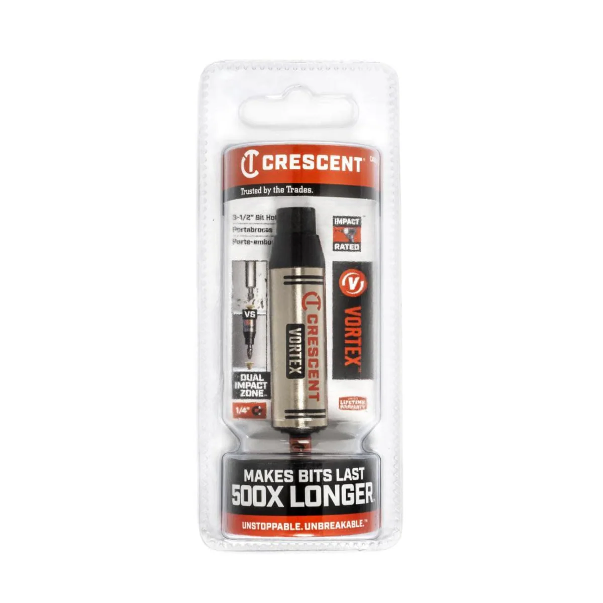 Crescent Vortex Bit Holder - 1/4" x 3-1/2" - Dual Impact Torsion Zone - Image 4