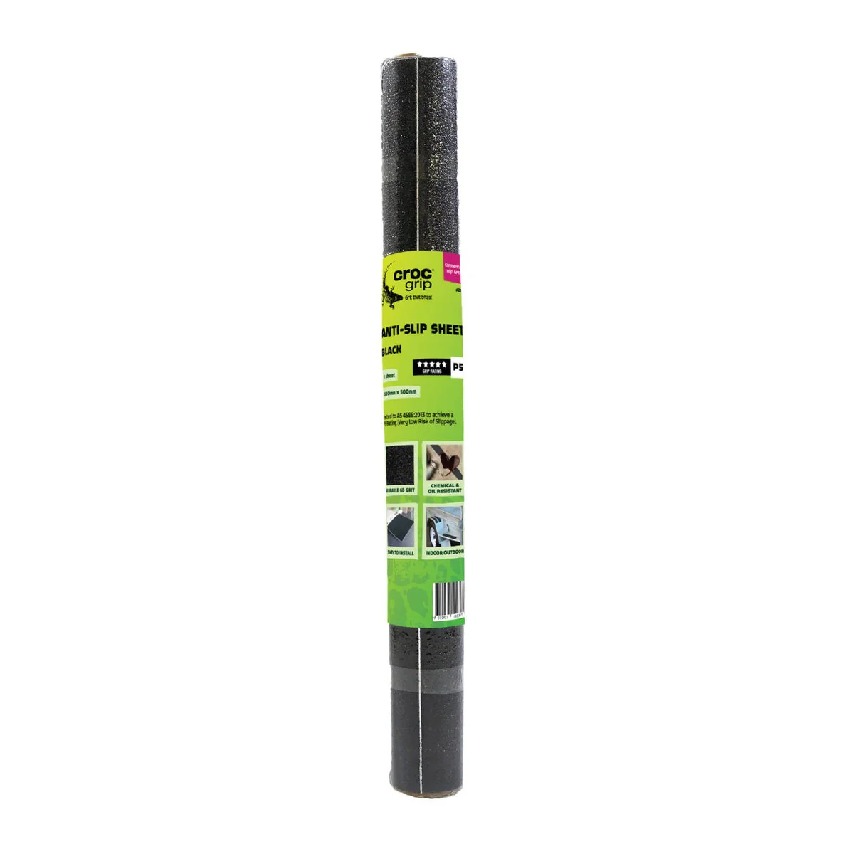 Croc Grip Anti Slip Sheet - 500mm x 500mm - Black - P5 Rated