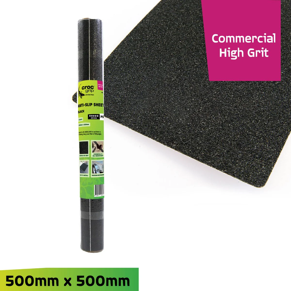 Croc Grip Anti Slip Sheet - 500mm x 500mm - Black - P5 Rated - Image 2