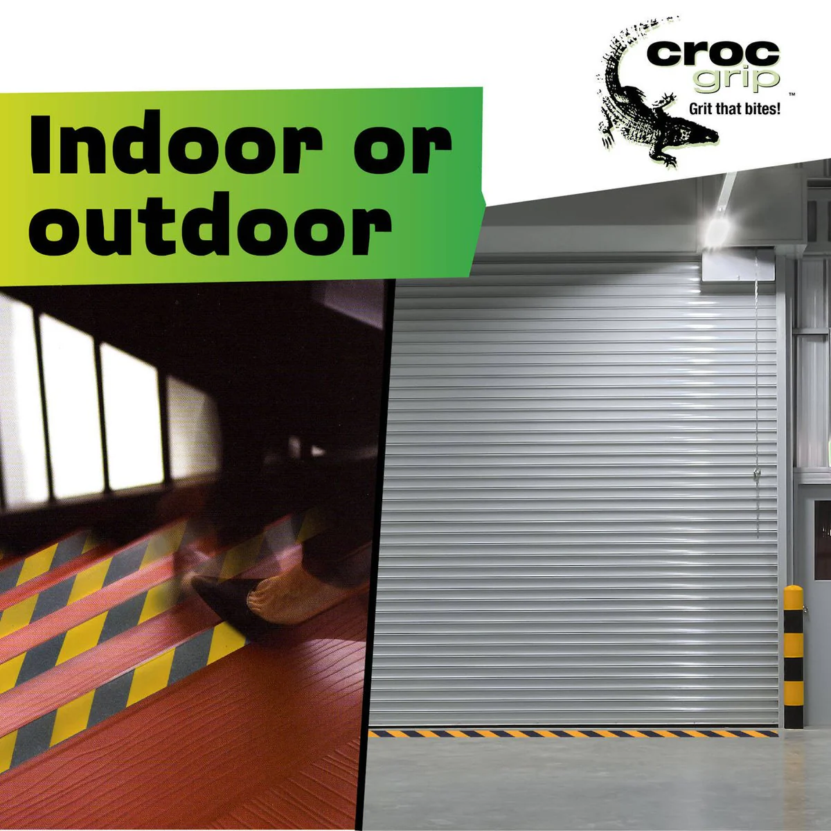 Croc Grip Anti Slip Tape - 25m x 50mm - Yellow and Black - P5 Rated - Image 3