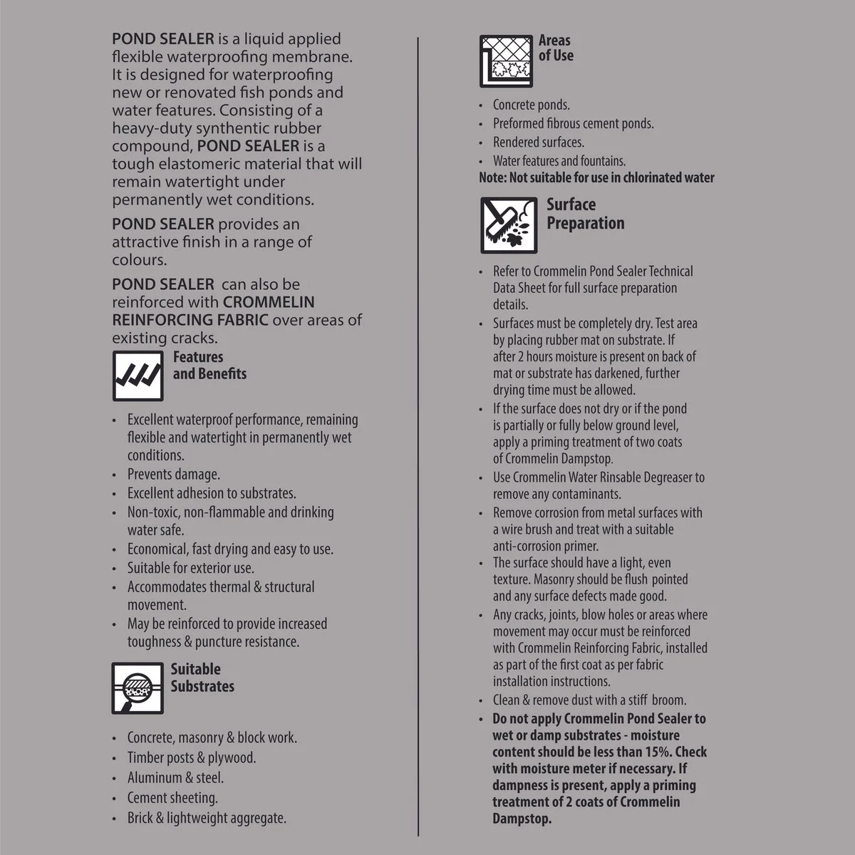 Crommelin Pond Sealer - 4L - Water Based - UV Stable - Image 2
