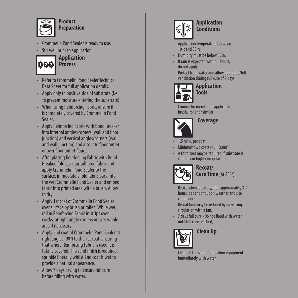 Crommelin Pond Sealer - 4L - Water Based - UV Stable - Image 3