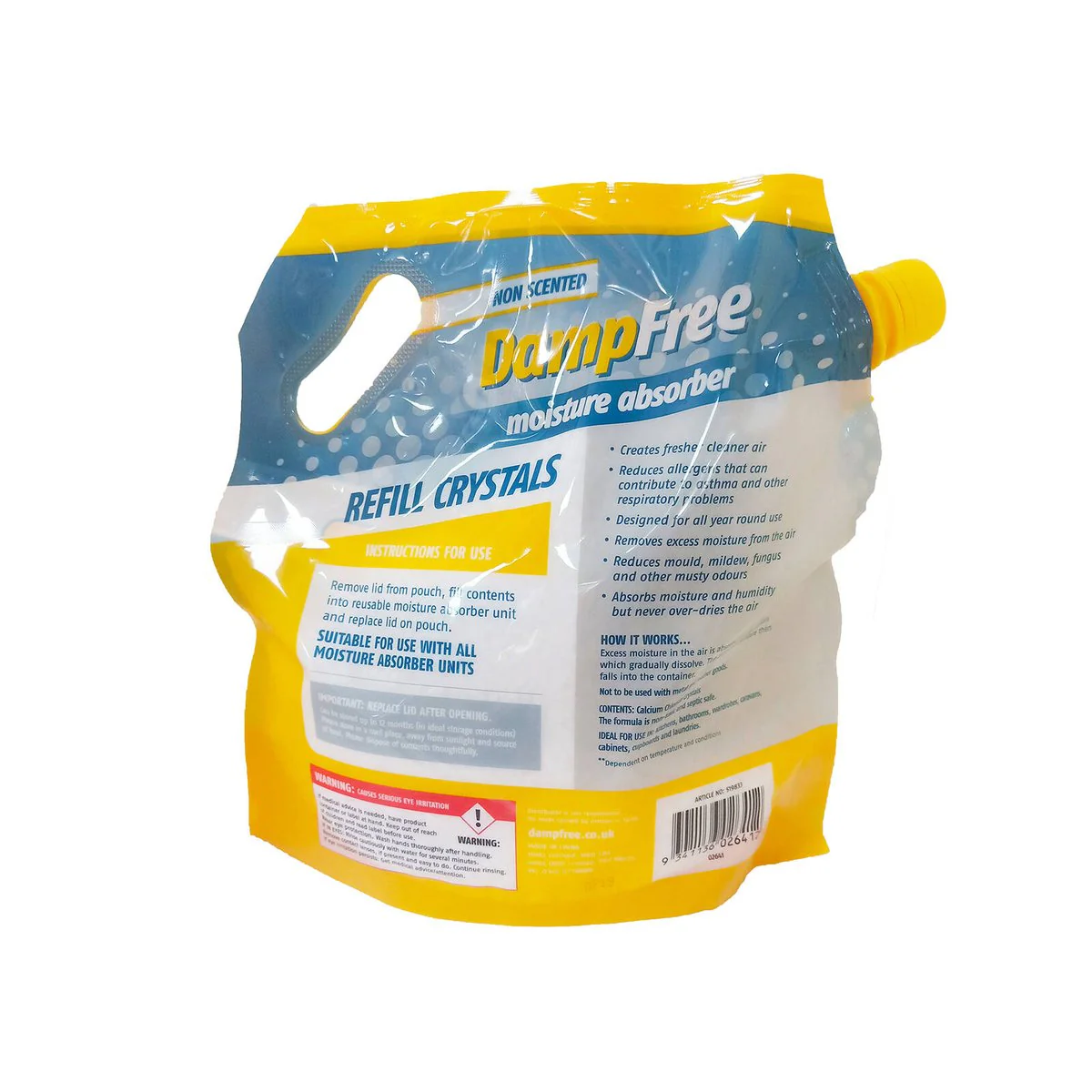 Dampfree 2kg Moisture Absorber Refill Pouch - 110mm x 275mm - Prevents Mould - Image 2