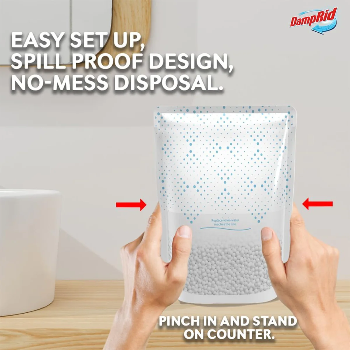 DampRid 1.25kg Moisture Absorber Refill - 4 Pack - Fragrance-Free - 150mm x 250mm x 100mm - Image 3