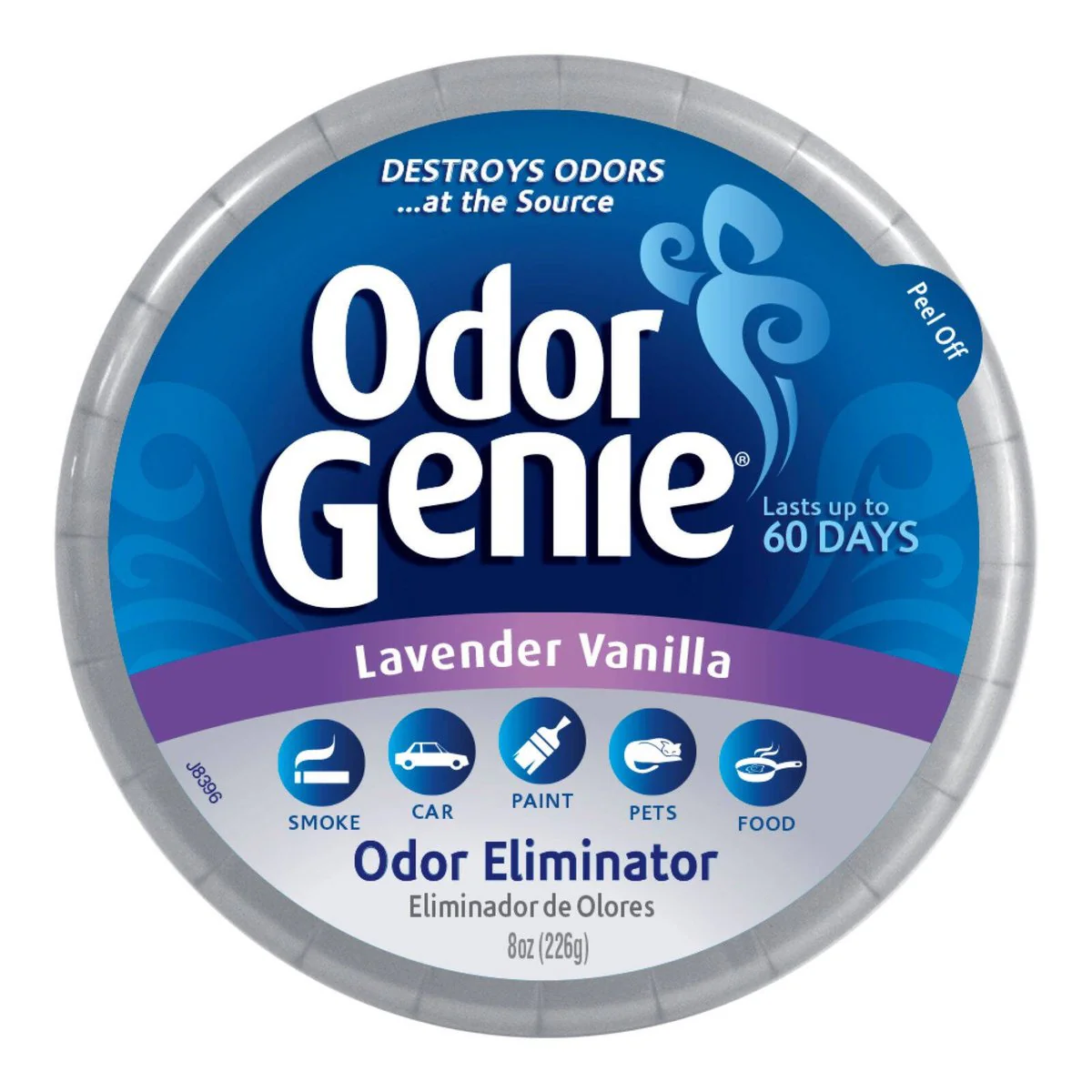 Damprid Odor Genie 226g Lavender Vanilla - 1.34L Solid Gel - Charcoal Grey