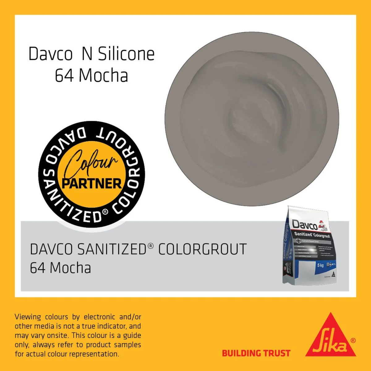 Davco 300ml Mocha No64 Neutral Cure N Silicone - Waterproof Sealant - Mould Resistant - Image 3
