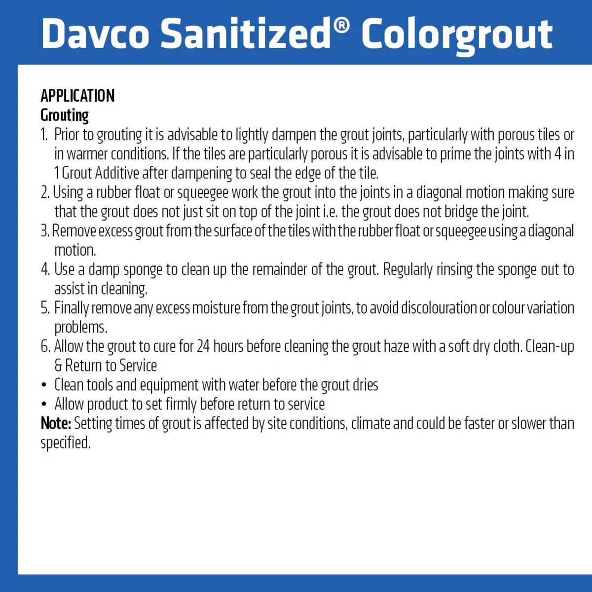 Davco 5kg Gun Metal Grey Colorgrout - Cement Based Grout - 240mm x 280mm x 110mm - Image 5