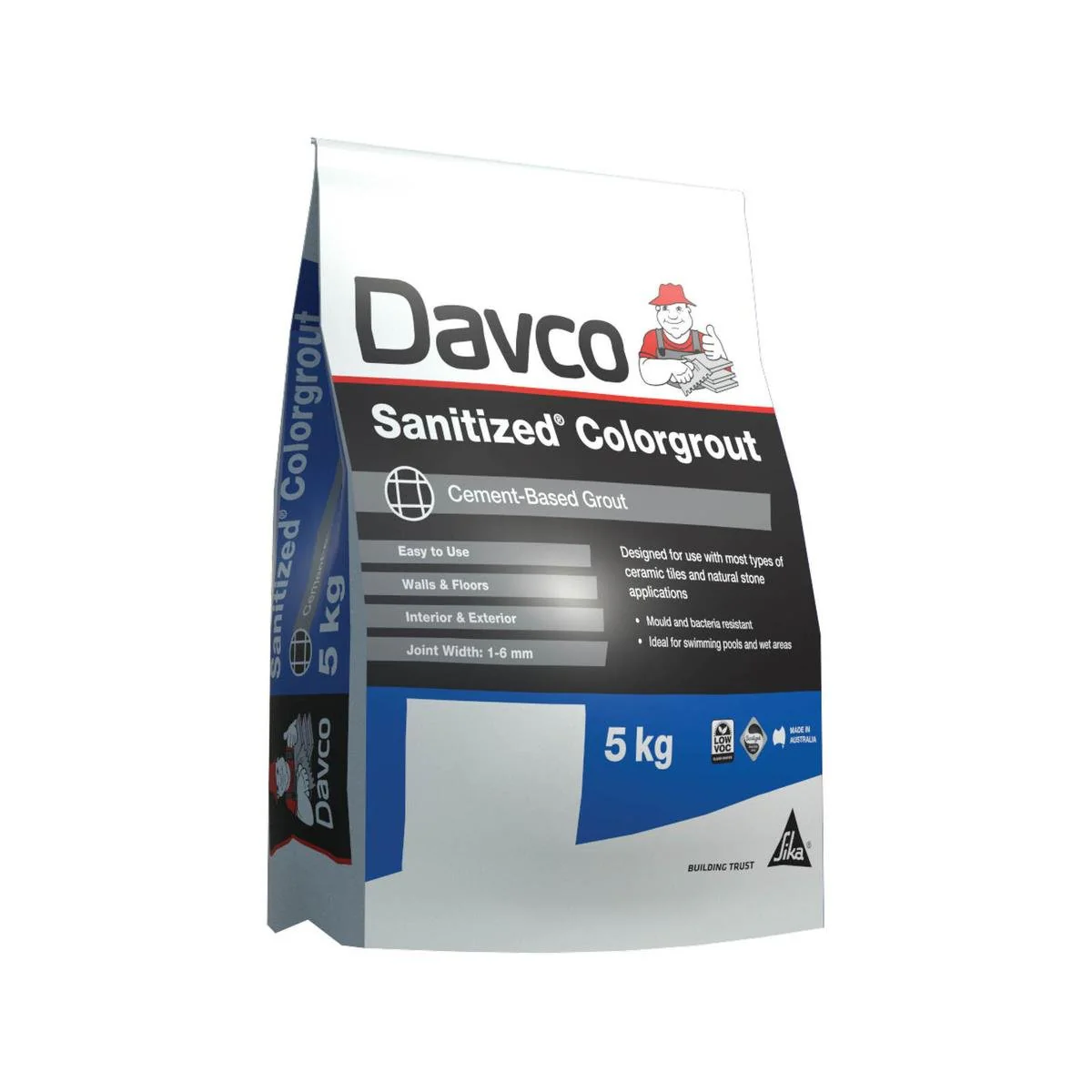 Davco Colourgrout - 5kg - Cement Based - Mould Resistant