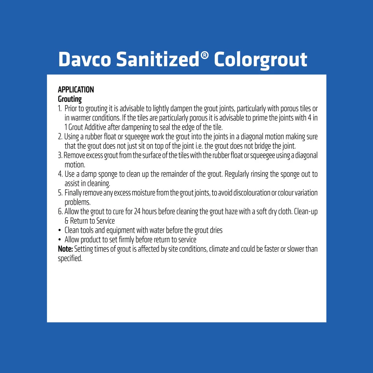 Davco Sanitized Colorgrout 1.5kg #49 Light Grey Cement Grout 1-6mm - Image 4