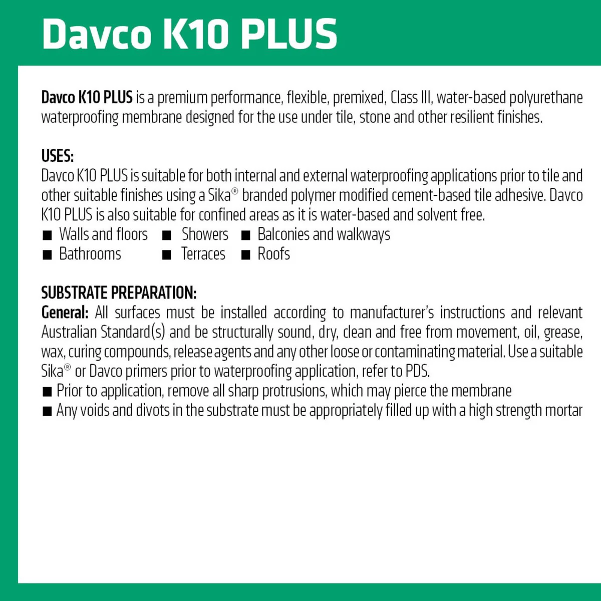 Davco K10 Plus Waterproofing Membrane 4L - Grey - Class III - 500% Flexibility - Image 4