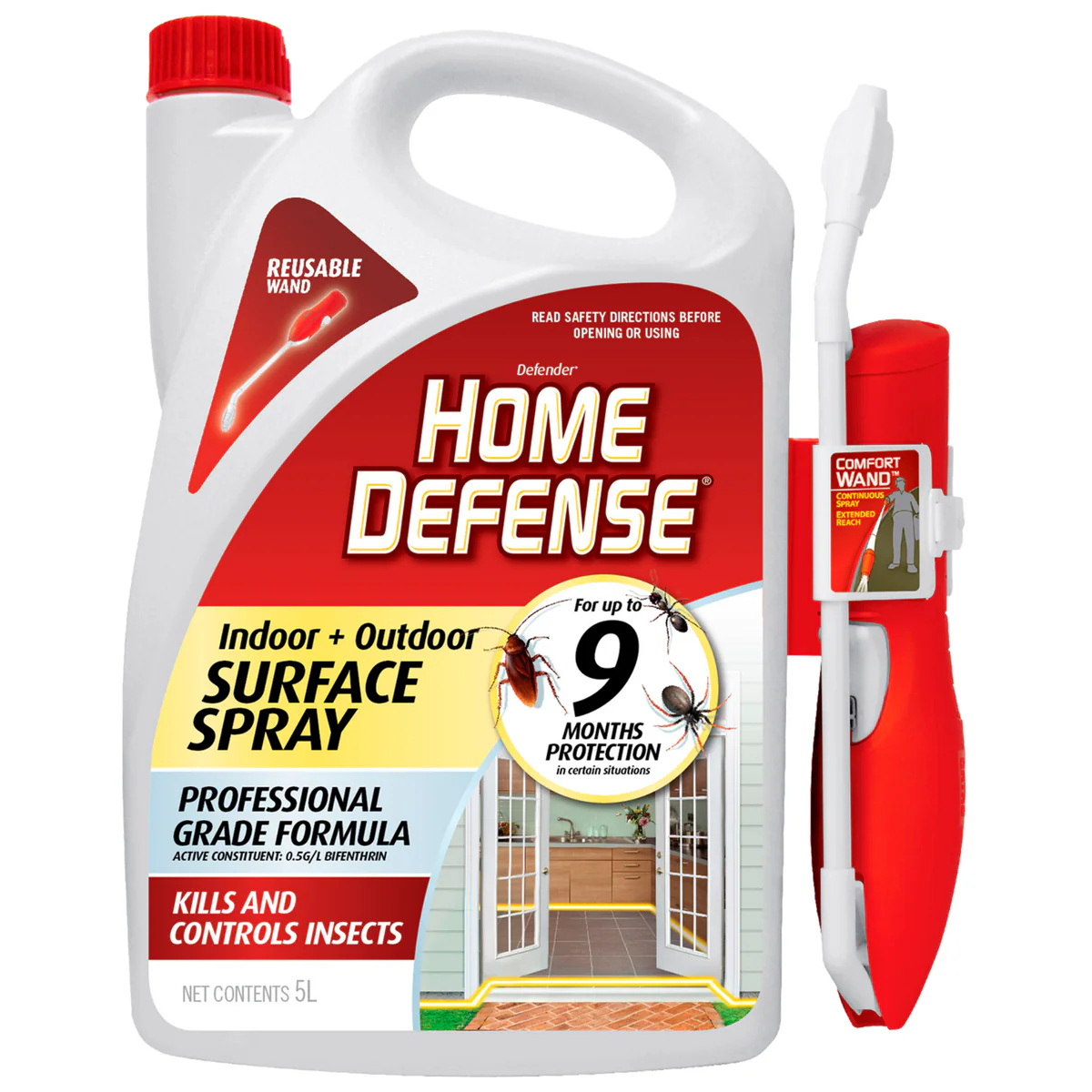 Defender Home Defense Surface Spray - 5L - Indoor & Outdoor Use - 9 Months Residual Control