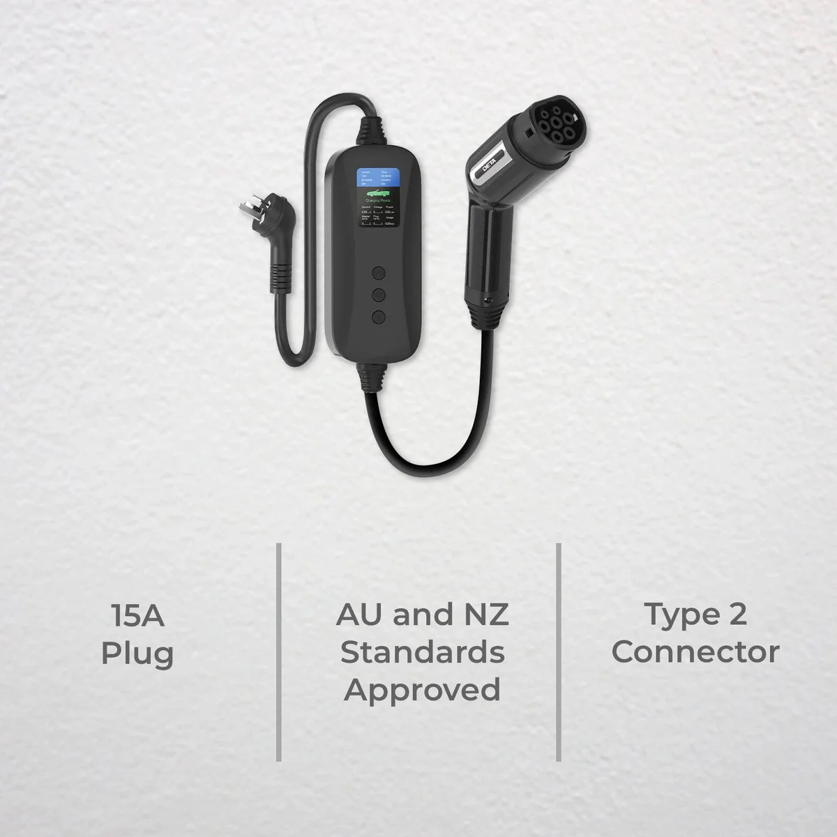 Deta 3.6kW 15A Portable EV Charger - 5m Cable - IP68 Weather Resistant - Image 2