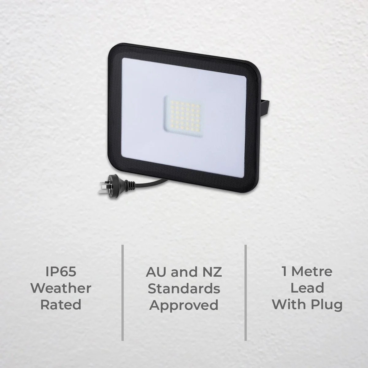 Deta 36W LED Slim Profile Security Flood Light - 3400 Lumens - Black - Image 2