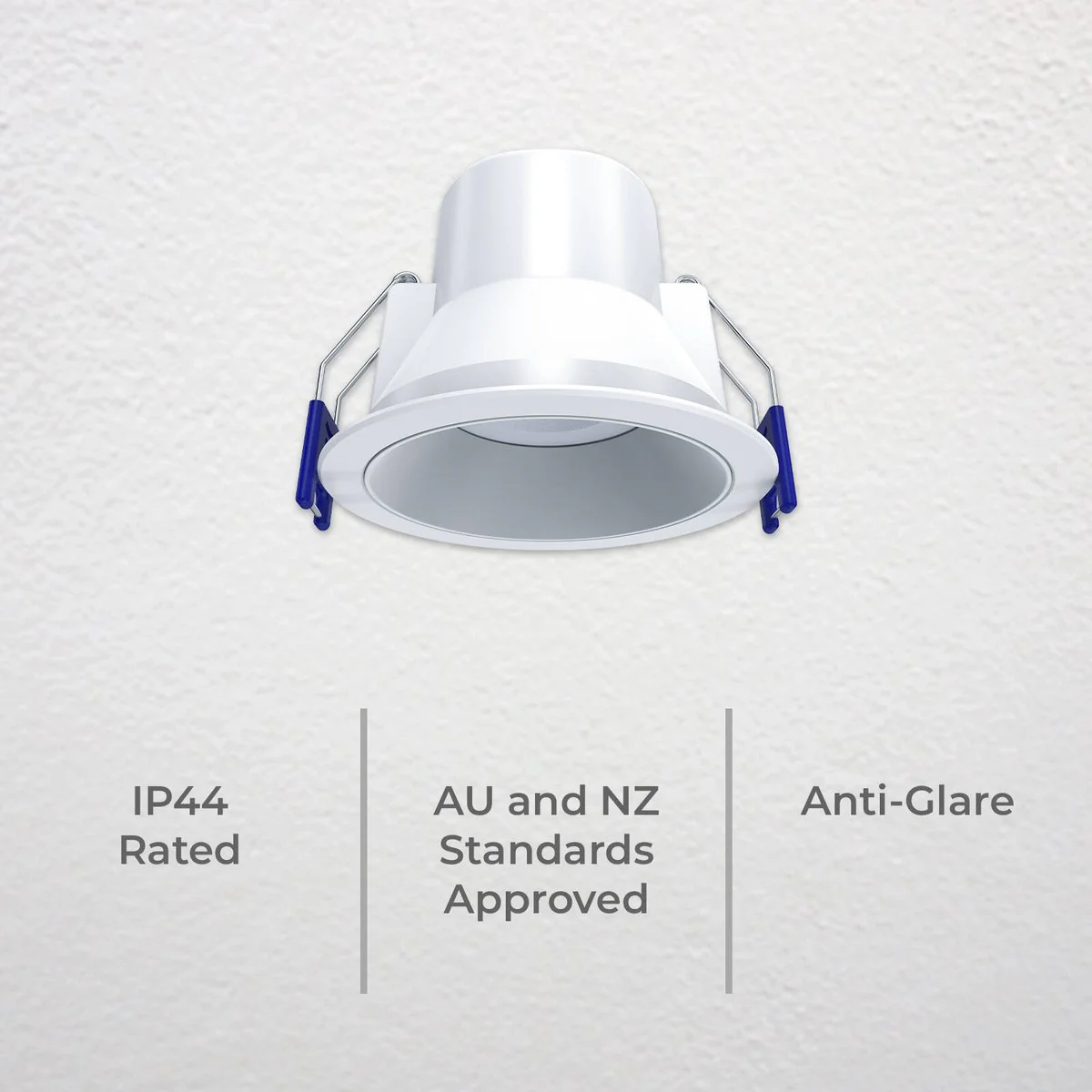 Deta 6W Tri-Colour Dimmable LED Downlight 86mm - White - IP44 Anti Glare - Image 3