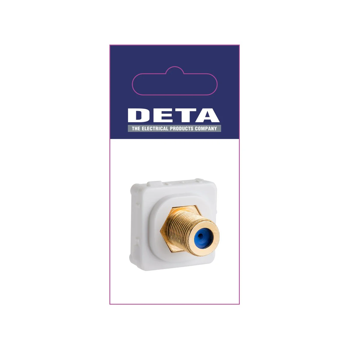 Deta Antenna F Connector Wall Plate - 25mm x 25mm - Gold Plated - Easy Installation - Image 2
