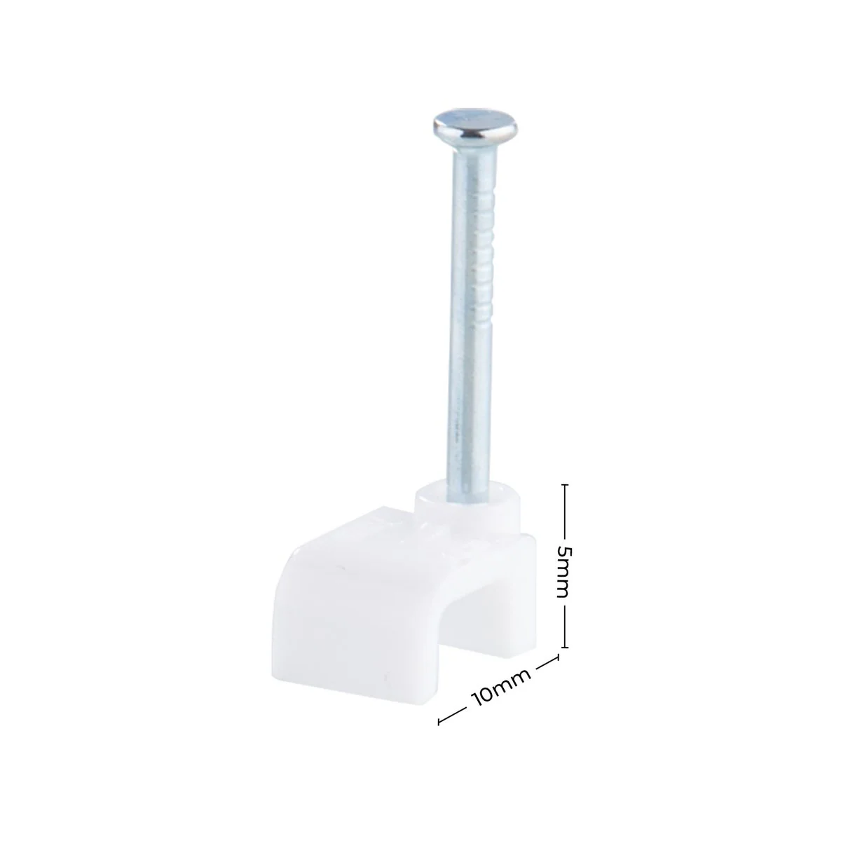 Deta 10mm White Flat Cable Clips 500 Pack - 1-1.5mm² - Durable Plastic - Image 3