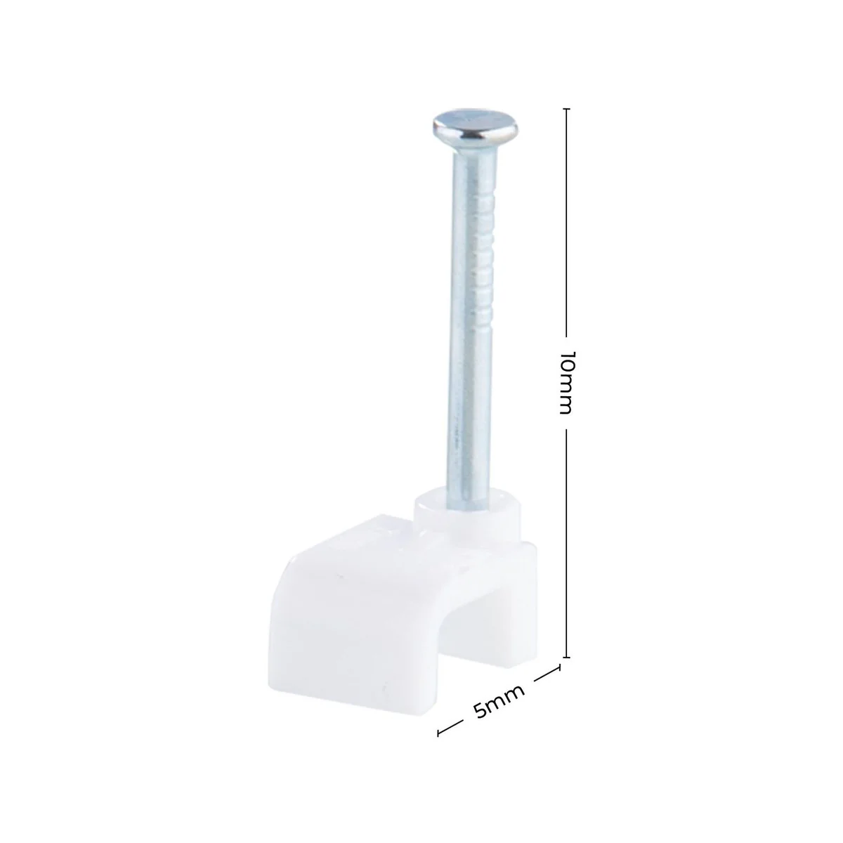 Deta 5mm White Flat Cable Clips - 200 Pack - Durable Plastic - Image 4