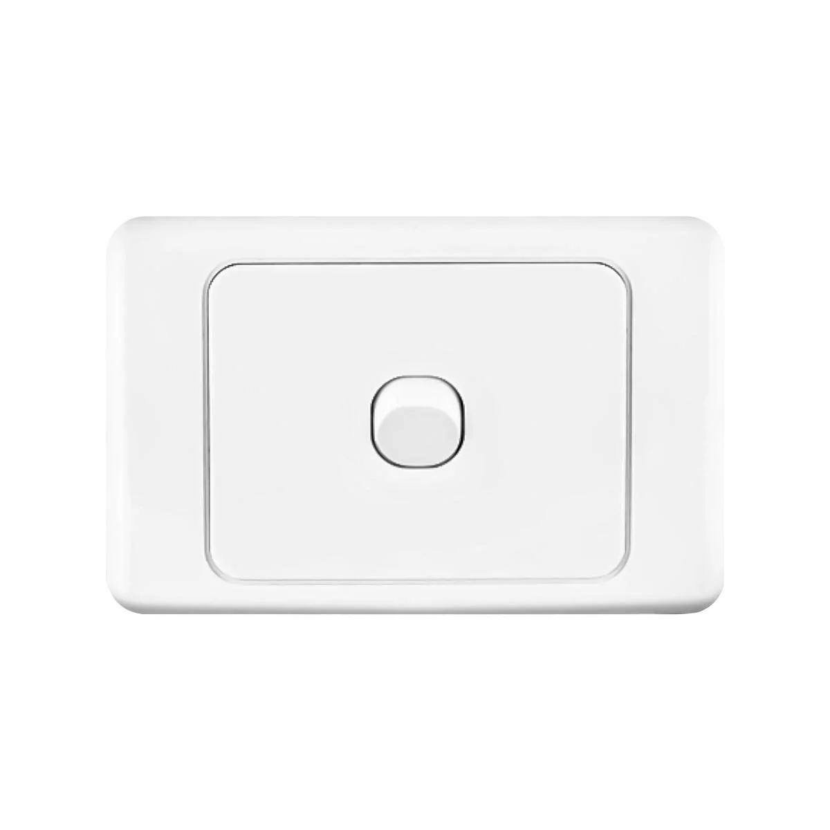 Deta Double Pole Single Switch - 75mm x 40mm - White - Polycarbonate - 10A