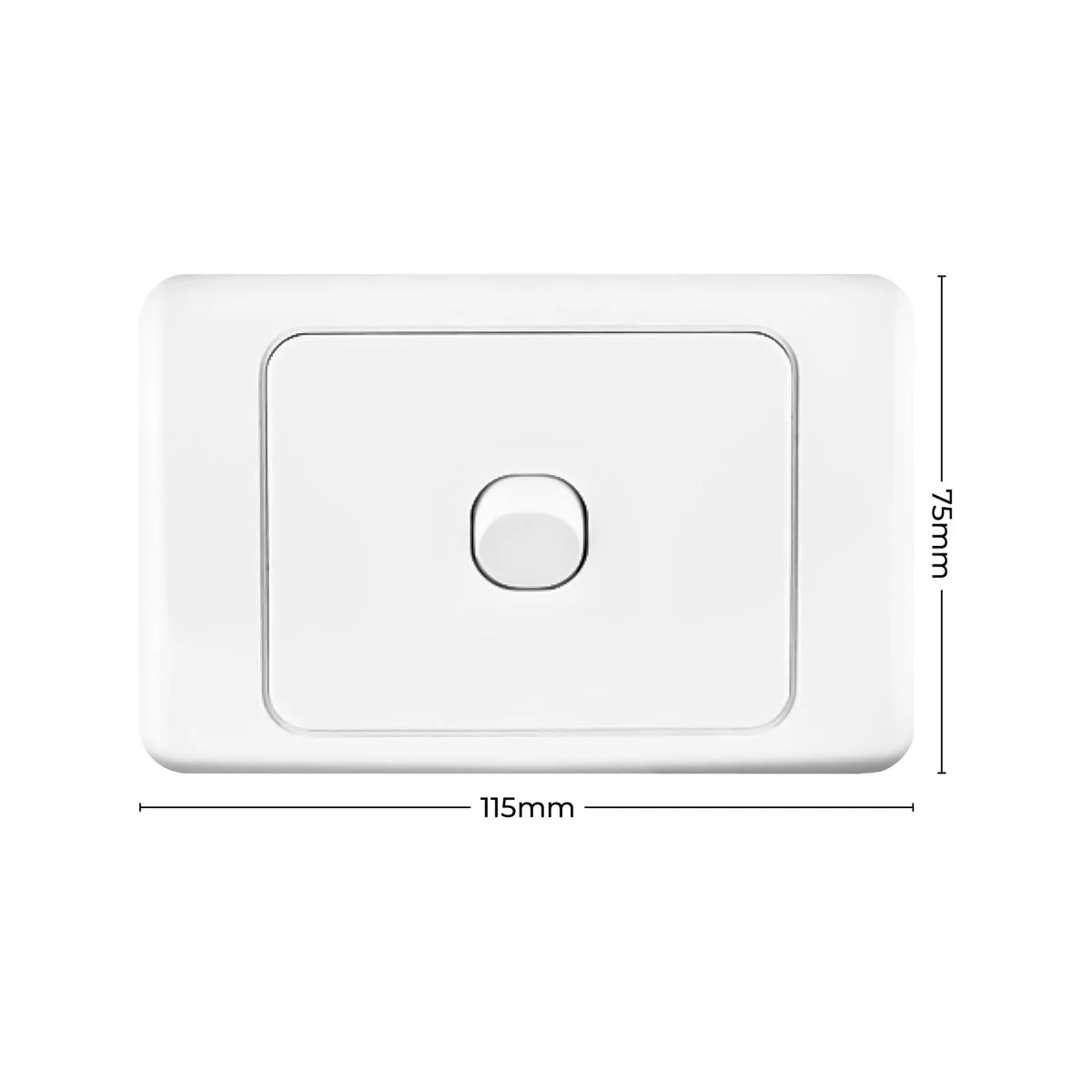 Deta Double Pole Single Switch - 75mm x 40mm - White - Polycarbonate - 10A - Image 4