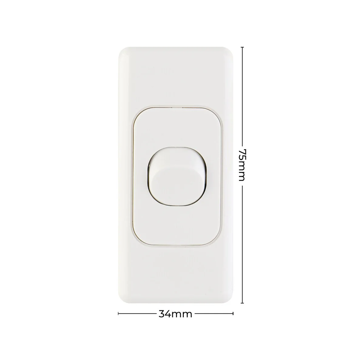 Deta Double Pole Switch - 34mm x 75mm - White - Polycarbonate - 10A - Image 4