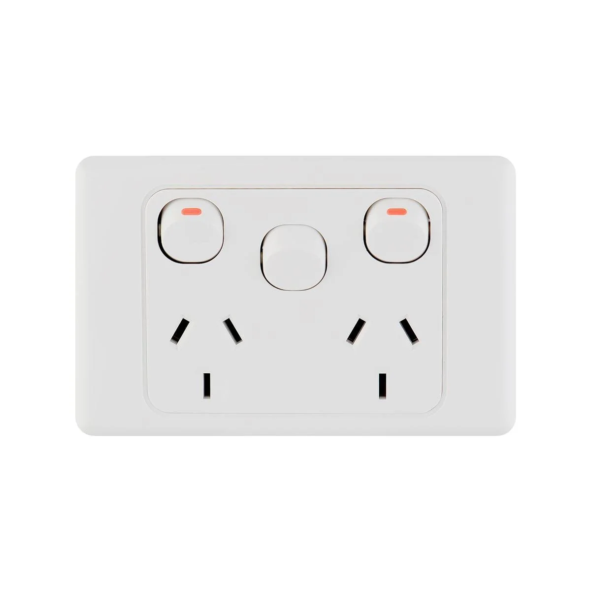 Deta Double Power Point - 2 Outlets - Polycarbonate - Extra Switch