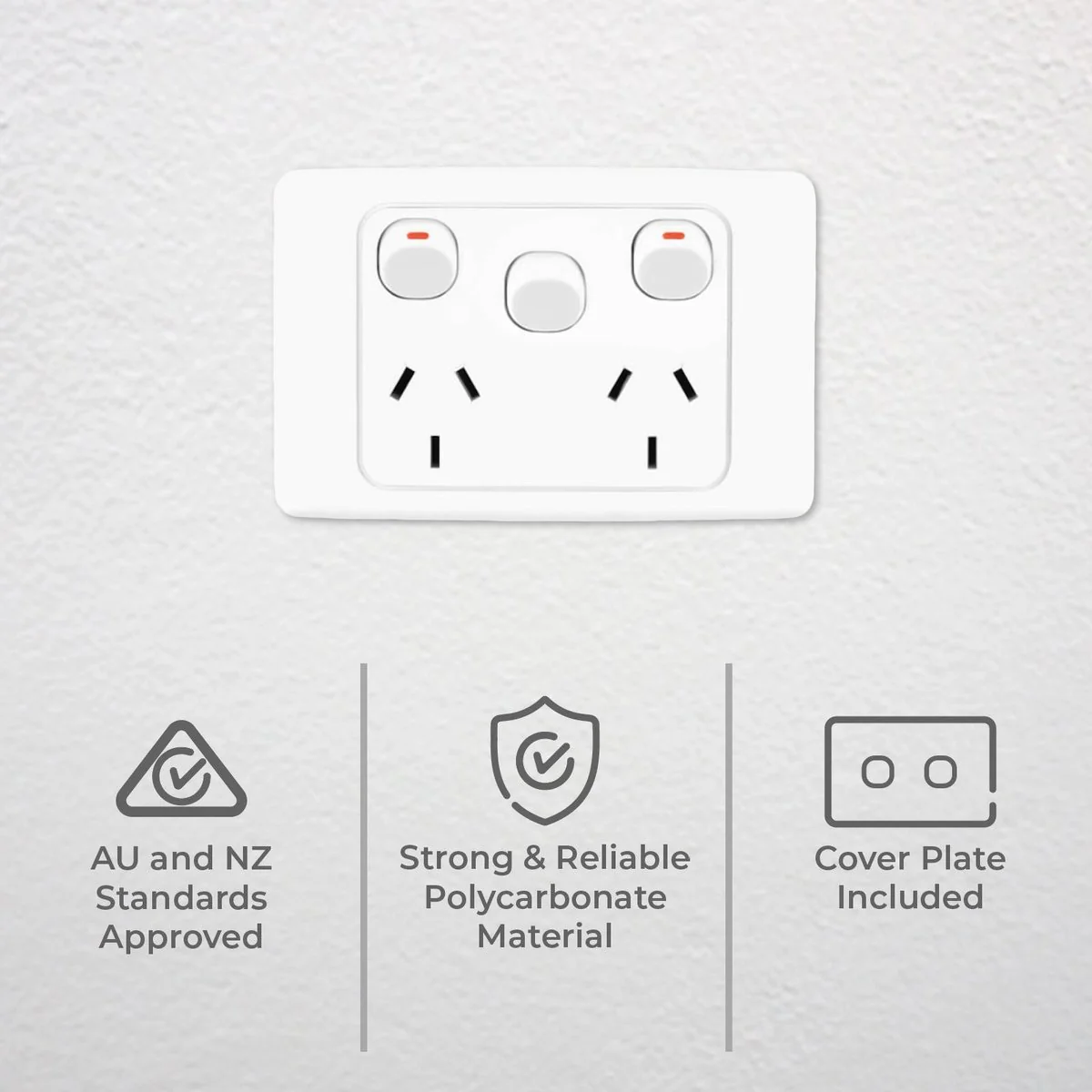 Deta Double Power Point - 250V - Polycarbonate - Extra Switch - Image 2