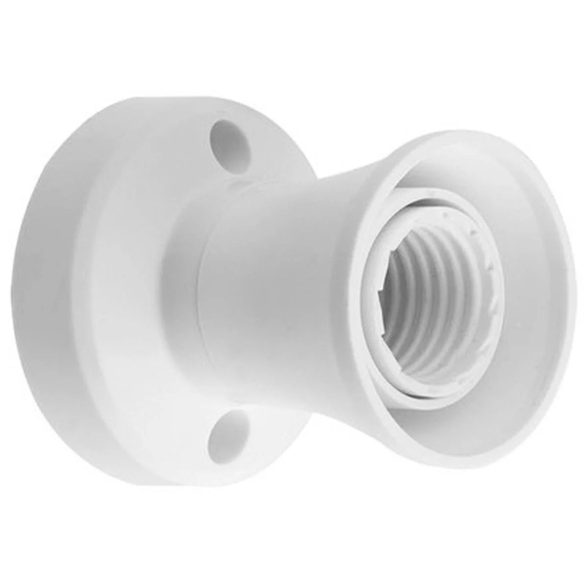 Deta E27 Batten Holder - 250V a.c. - White - Easy to Install - 82mm x 66mm x 66mm