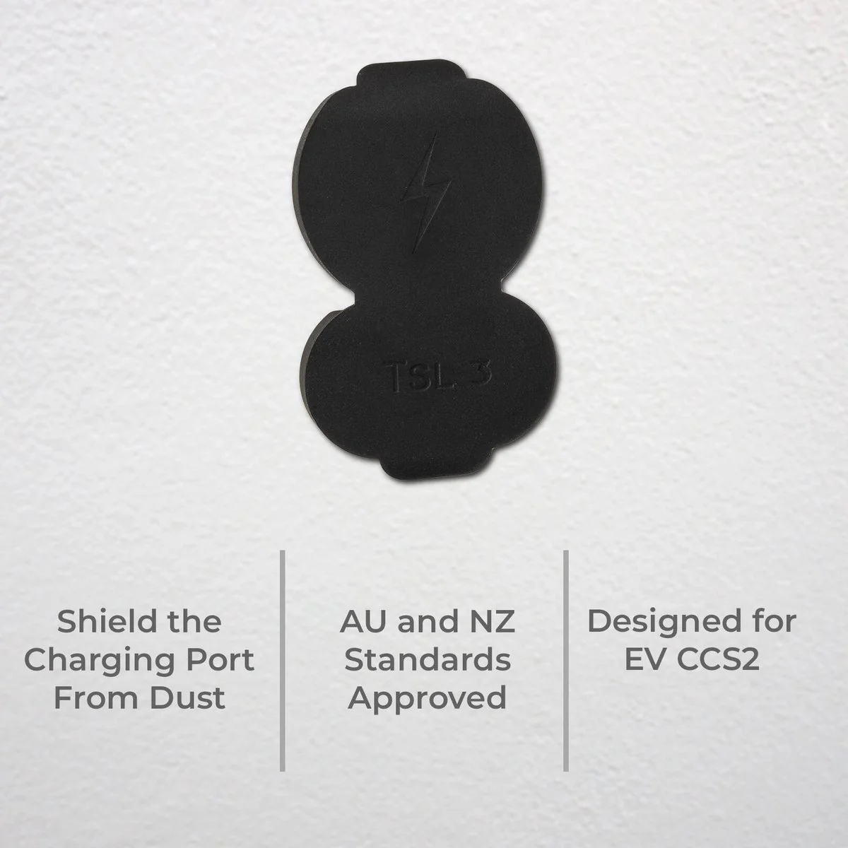 Deta EV Charger Plug Lid - Waterproof Silicone - Black - 10mm x 68mm x 110mm - Image 2