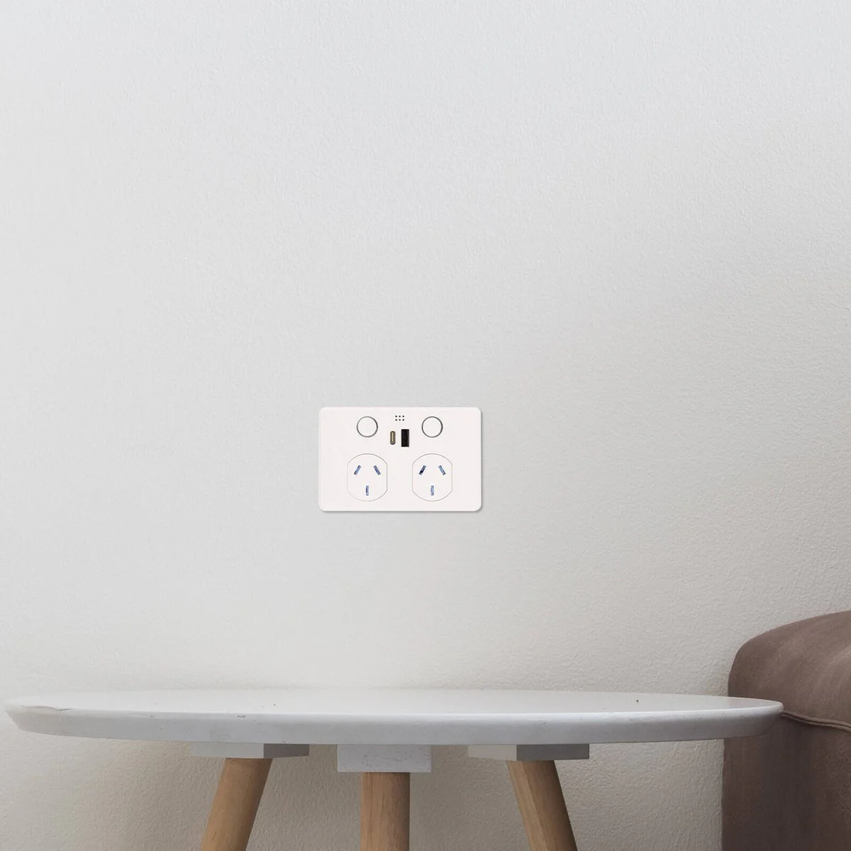 Deta Grid Smart Double Power Point - USB A+C PD 20W Fast Charging - White - 50mm x 74mm x 115mm - Image 4