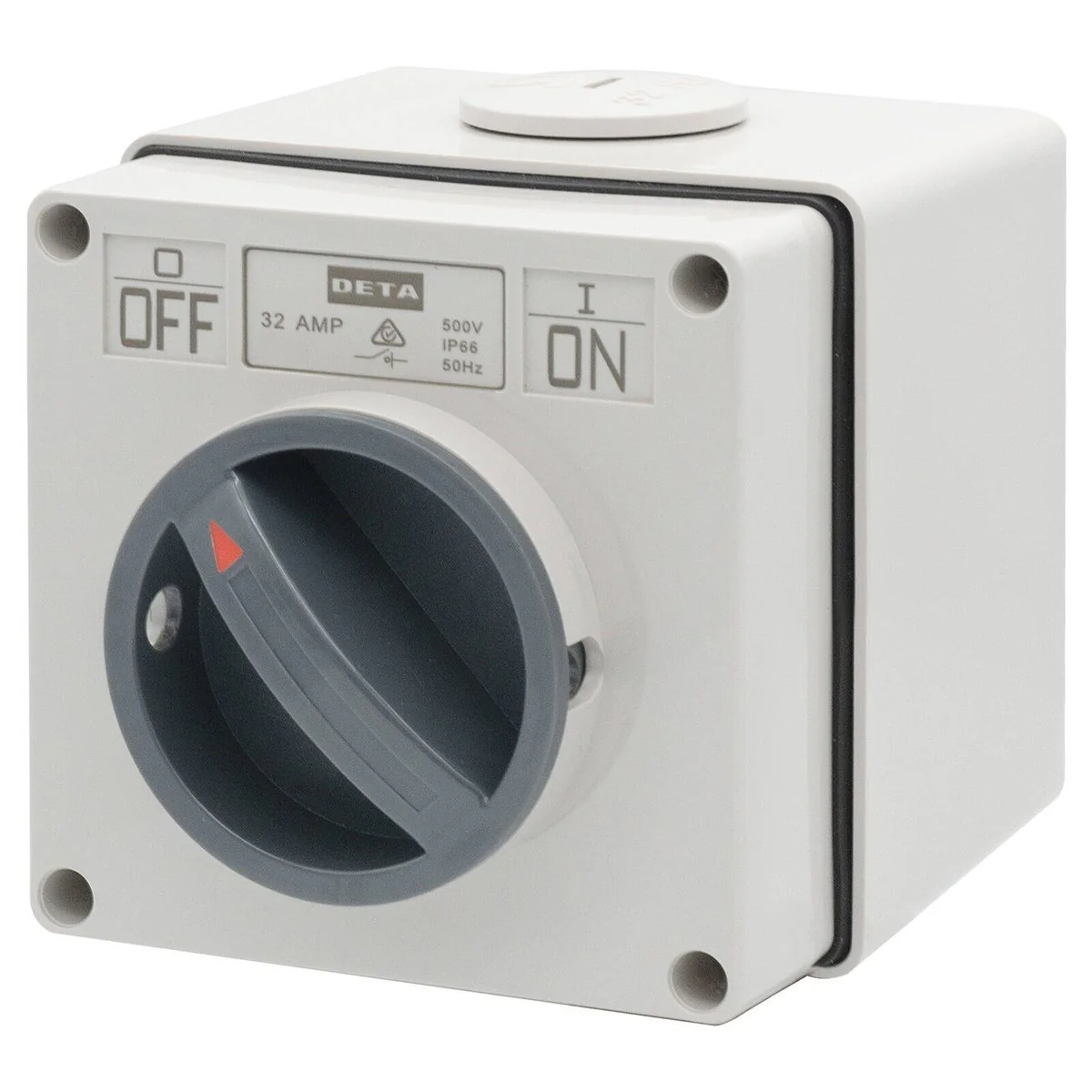 Deta IP66 Weatherproof 3 Pole 32A Isolator - Grey - Outdoor Power Isolation