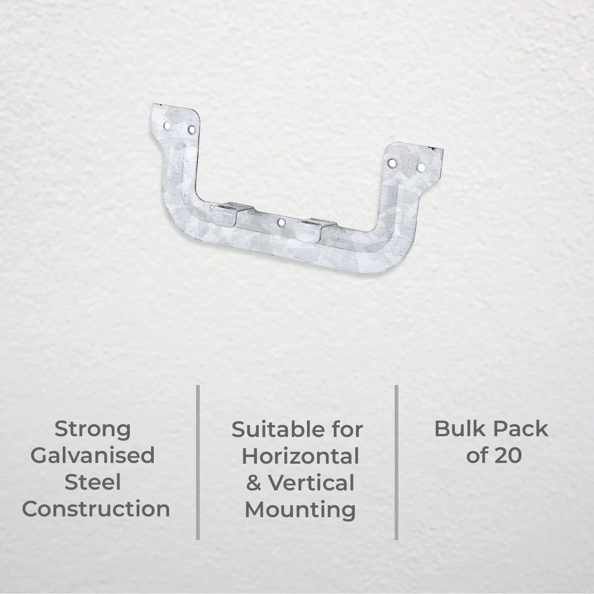 Deta Plaster Clip Bracket - 123mm x 52mm - Galvanised Steel - 20 Pack - Image 2