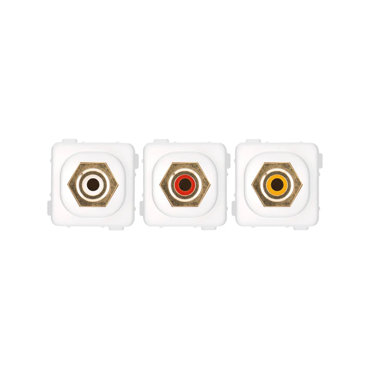 Deta RCA Wallplate Inserts - 3 Pack - Plastic & Metal - Easy Install