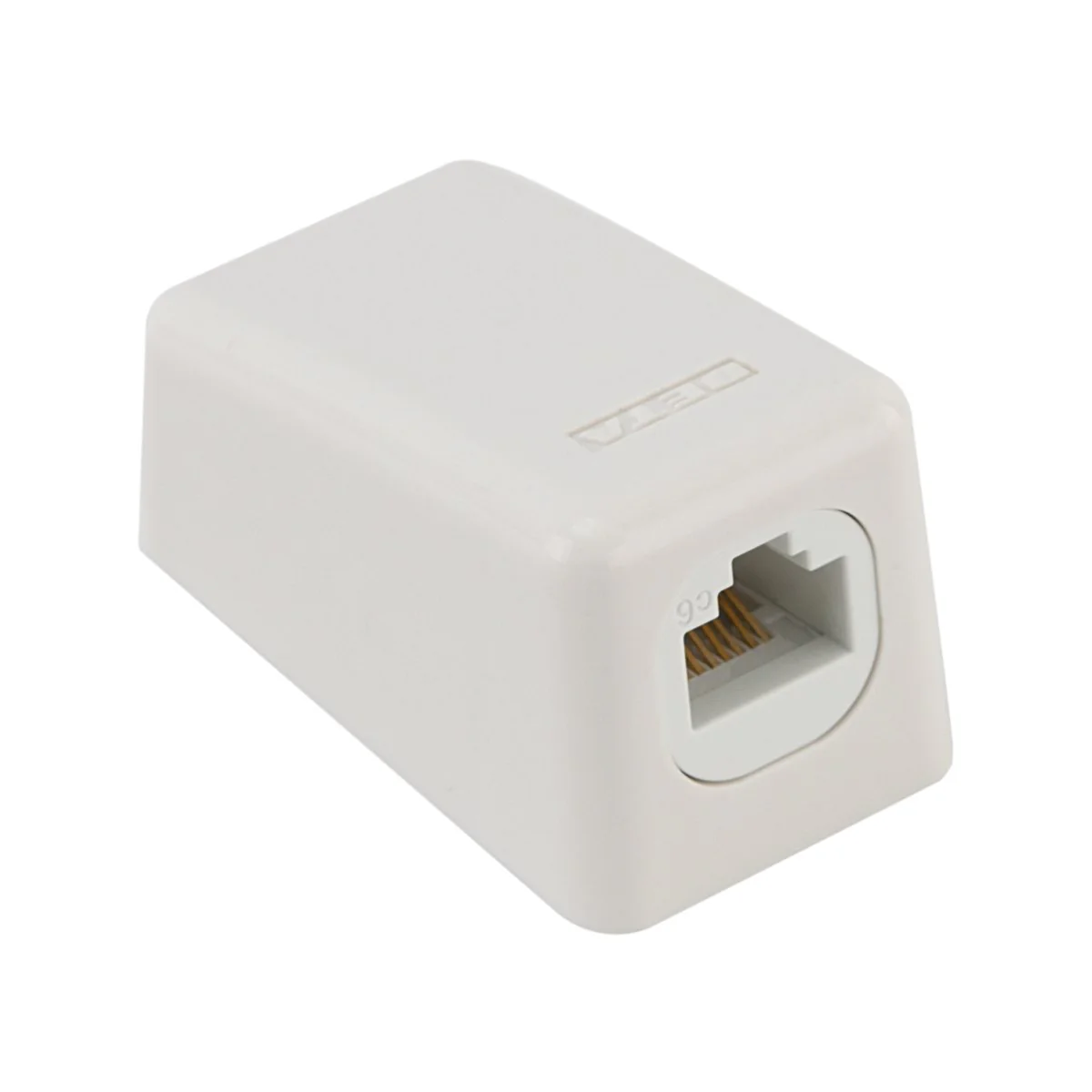 Deta RJ45 Skirting Board Outlet - Hardwired CAT6 Ethernet Connector - White - 29mm x 50mm x 27mm - Image 2
