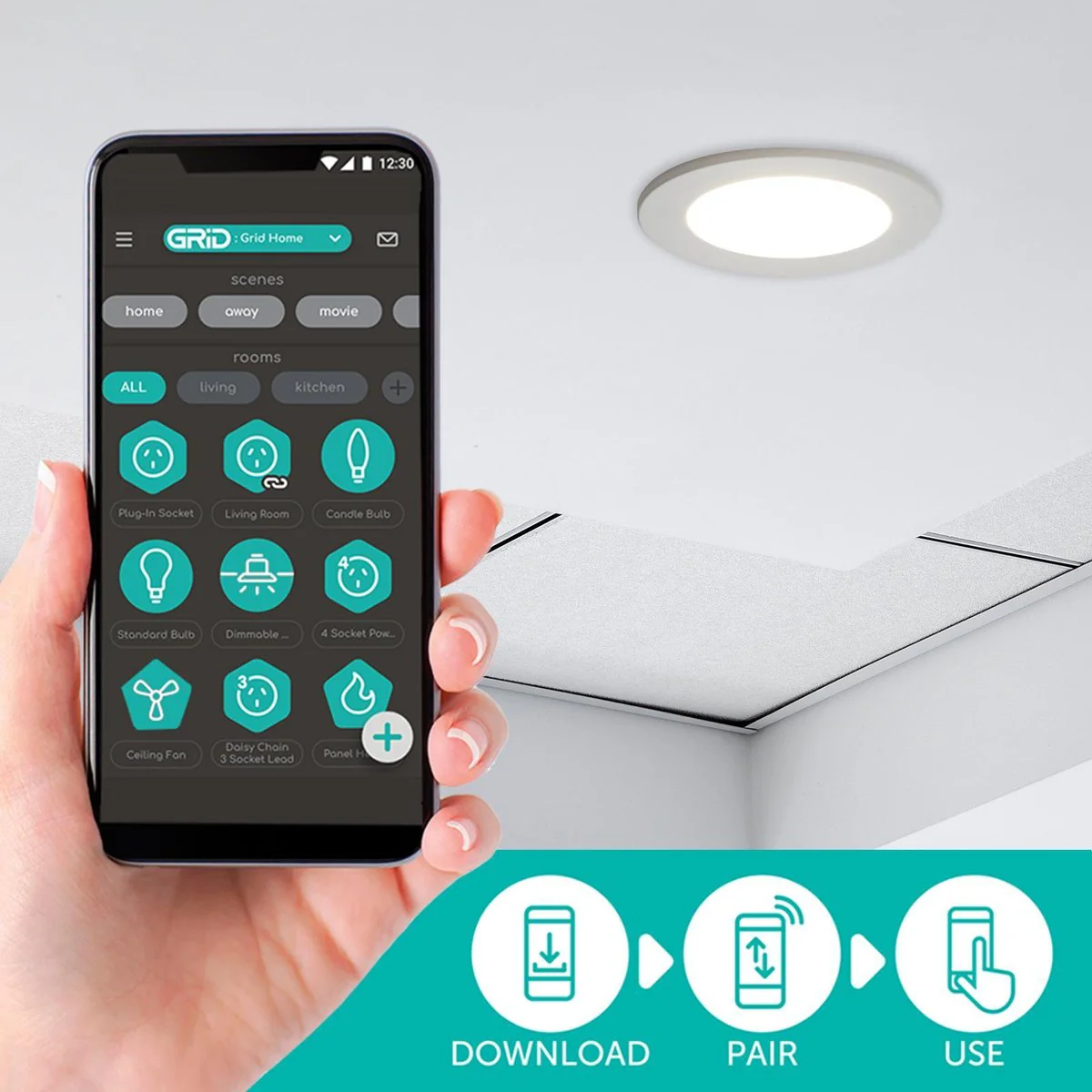Deta Smart LED Downlight - 7W - Plastic - App Dimmable - Image 3