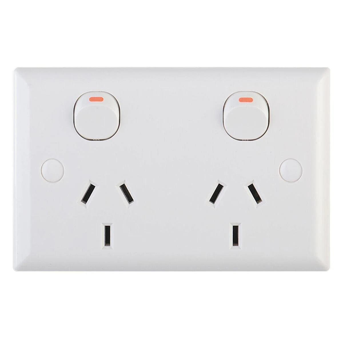 Deta Solid Plate Double Power Point - 116mm x 72mm - Polycarbonate - 10 Pack