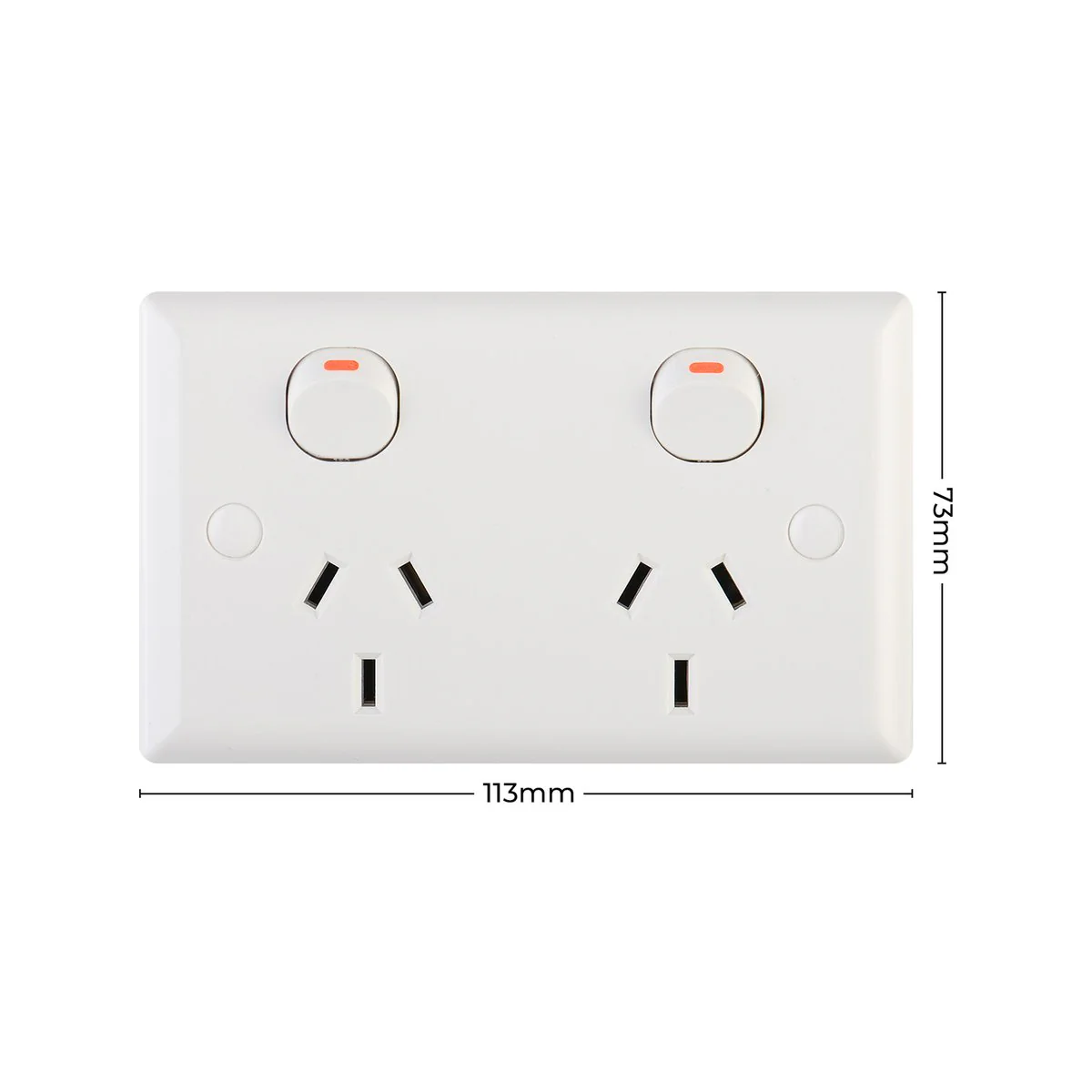 Deta Solid Plate Double Power Point - 116mm x 72mm - Polycarbonate - 10 Pack - Image 5