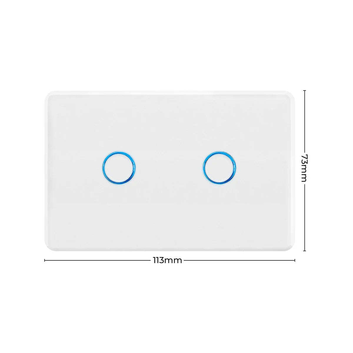 Deta Touch Activated Light Switch - 2 Gang - Polycarbonate - Gloss White - Image 4