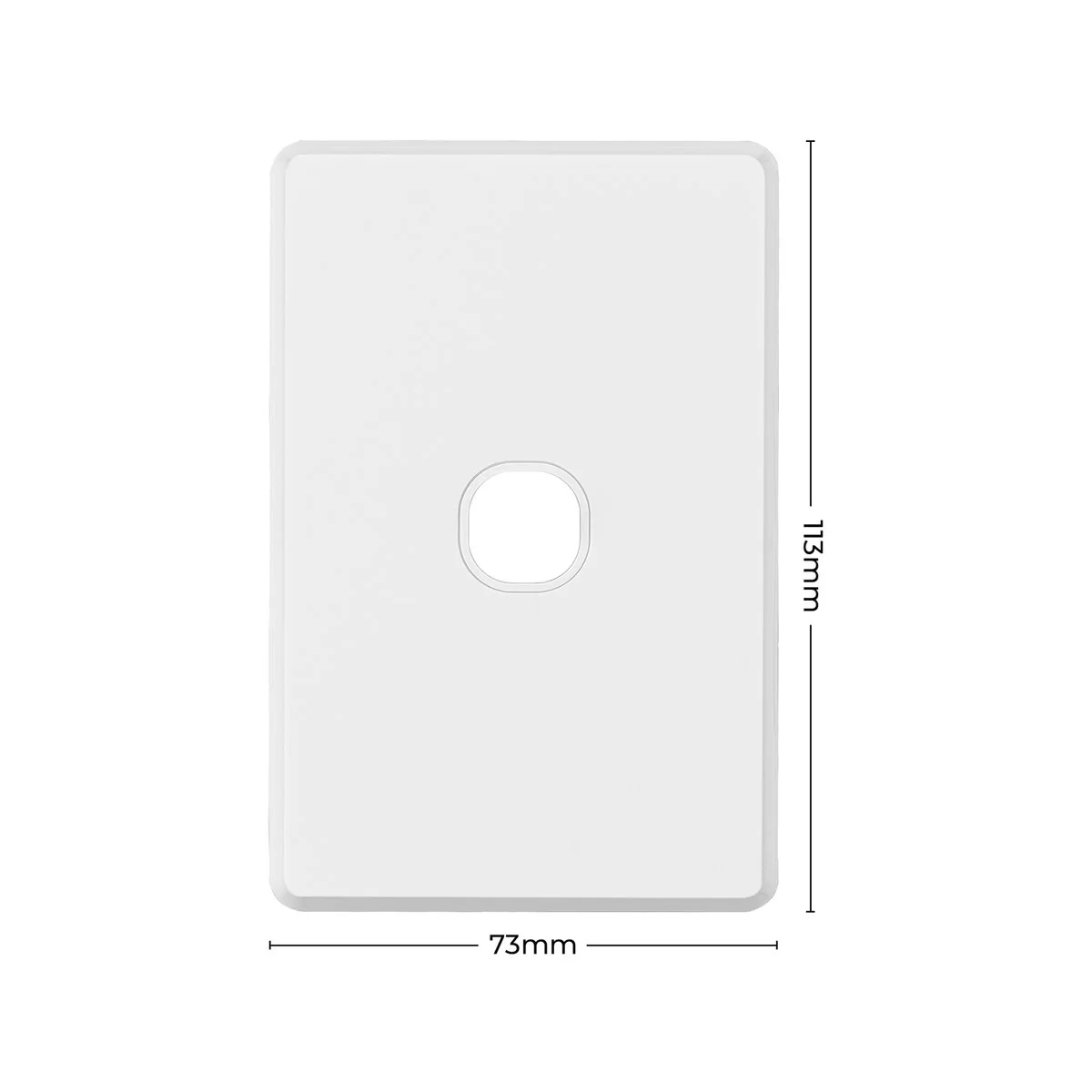 Deta White S Line Series 1 Aperture Wall Plate - Single Gang - 73mm x 113mm - Slim Design - Image 4