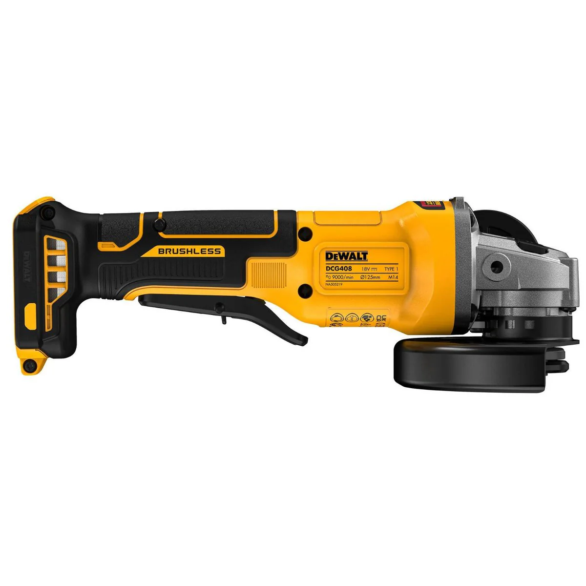 Dewalt 18V Angle Grinder - 125mm - Brushless Motor - Paddle Switch - Image 3