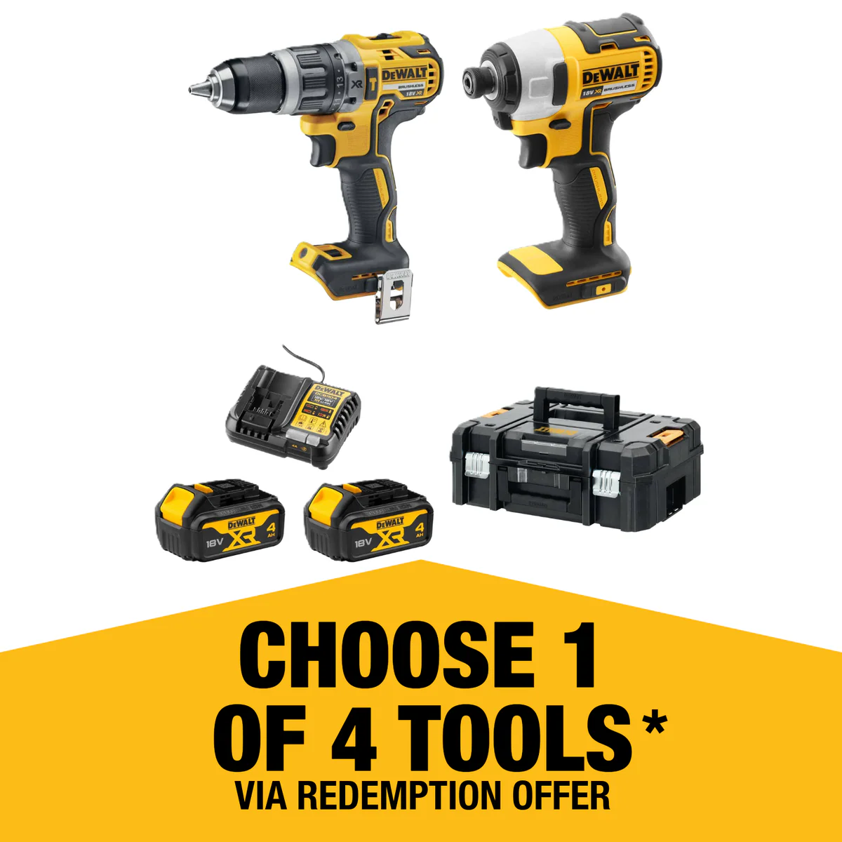 Dewalt 18V XR 2 Piece Combo Kit - 4.0Ah - Compact & Lightweight Design - Image 2