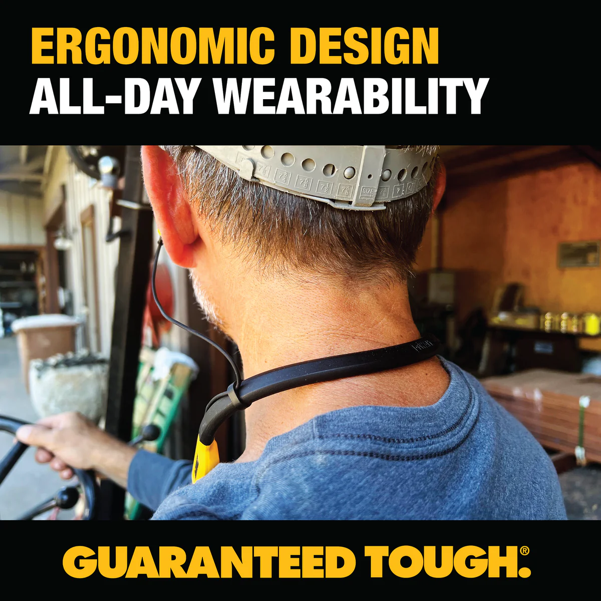 Dewalt 2 in 1 Neckband Headphones Open Ear Speakers - 60+ Hours Battery Life - IP56 Water Resistant - Image 4