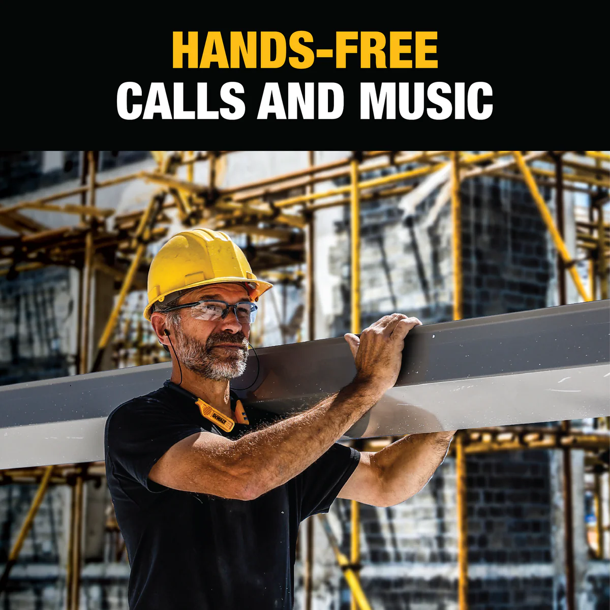 Dewalt 2 in 1 Neckband Headphones Open Ear Speakers - 60+ Hours Battery Life - IP56 Water Resistant - Image 5