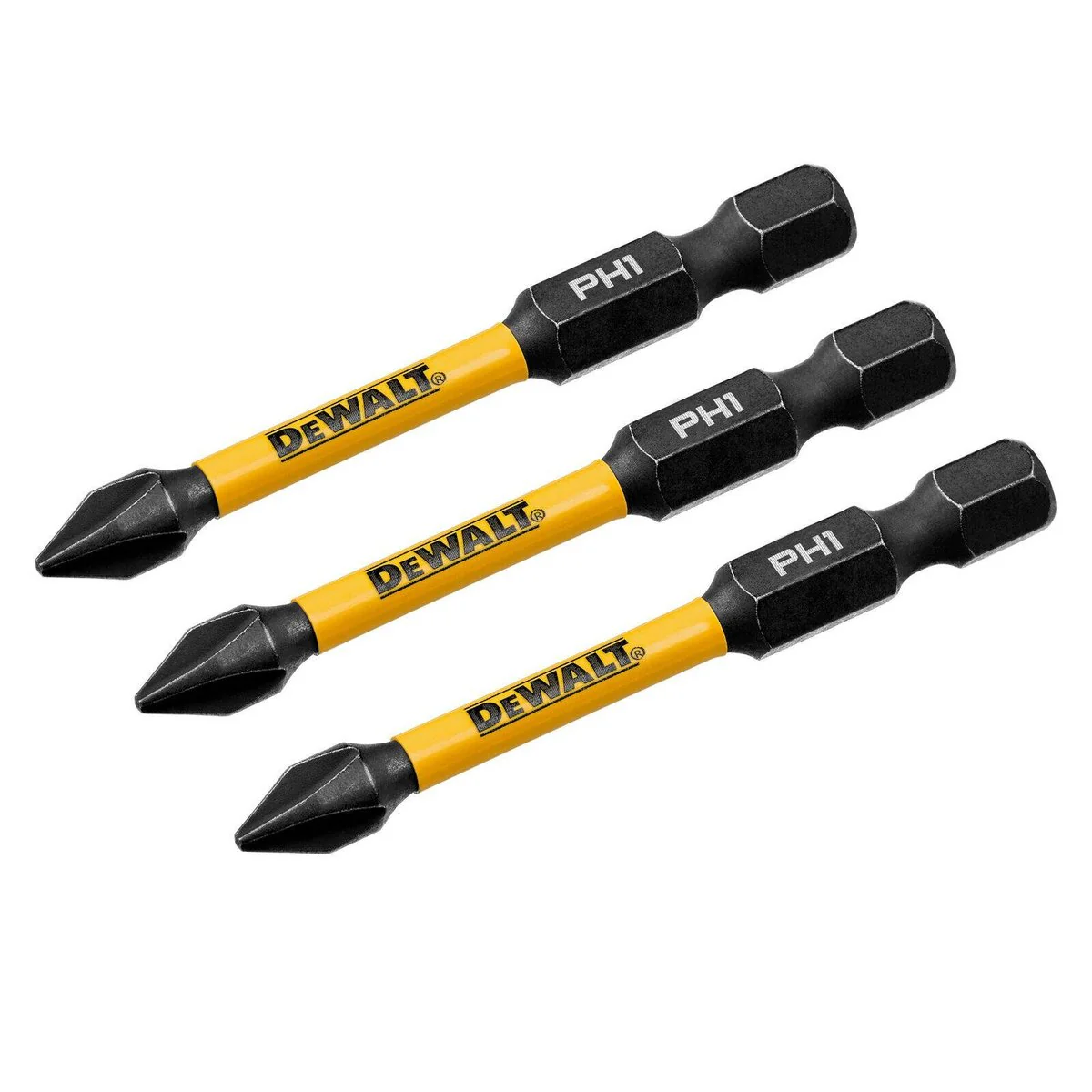 Dewalt 57mm PH1 Flextorq Screwdriver Bit - 3 Pack - Impact Resistant - Image 2