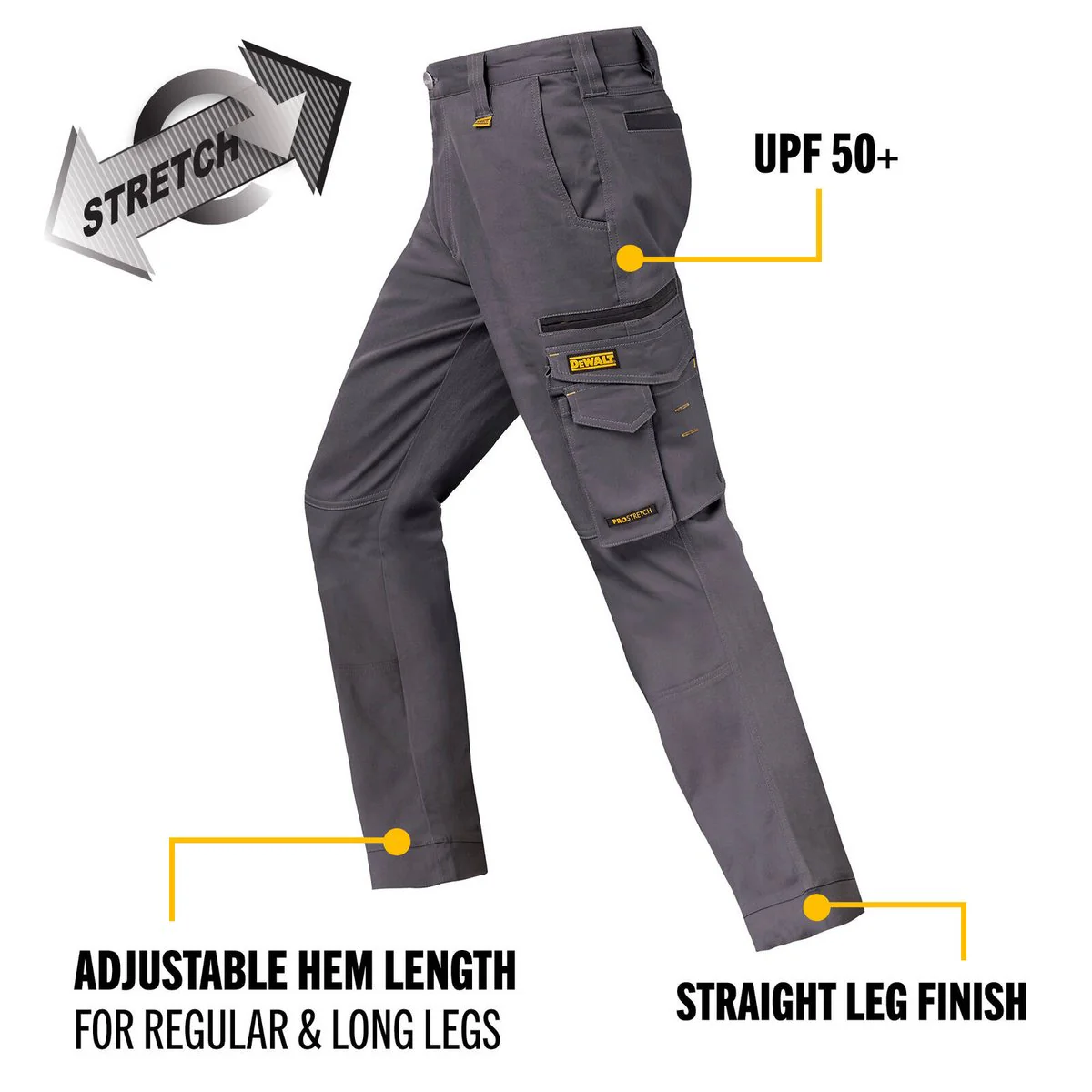 Dewalt Acoma Prostretch Trousers Size 38 - Grey - 360° Movement - Durable - Image 5