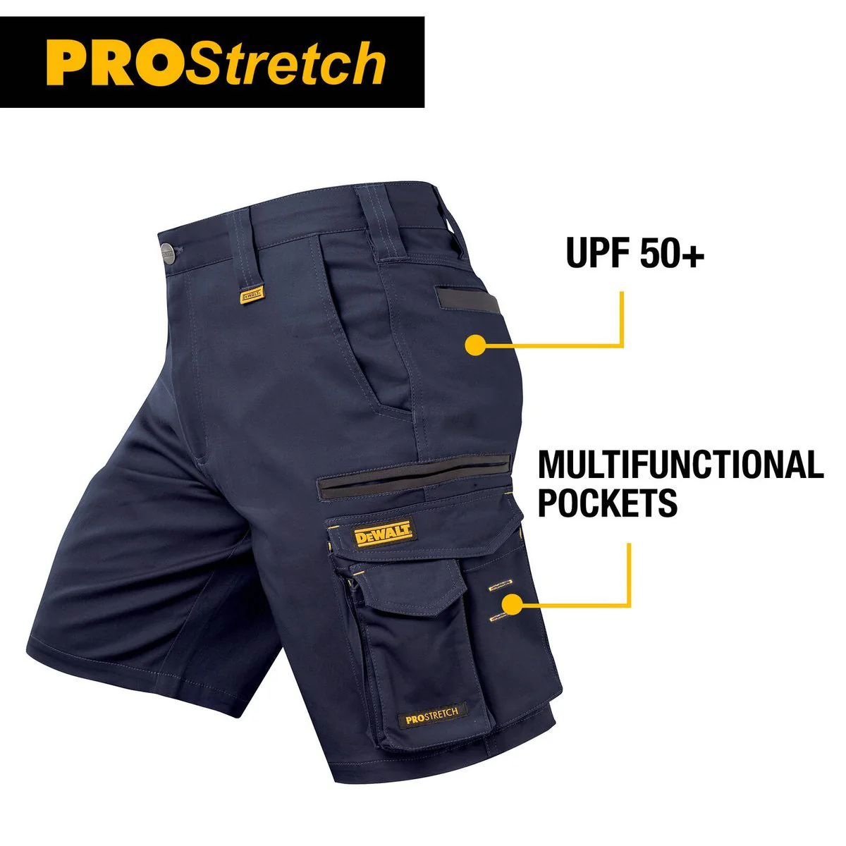 Dewalt Bennington Prostretch Shorts Size 36 - Navy - Breathable - Durable - Image 3