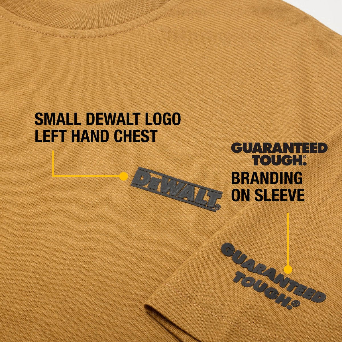 Dewalt Clay Typhoon Crew Neck Shirt M - 65% Cotton 35% Polyester - UPF 50+ - Image 5