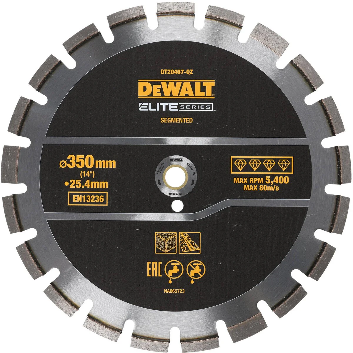 Dewalt Elite Asphalt Blade - 350mm - Segmented - Diamond - Durable