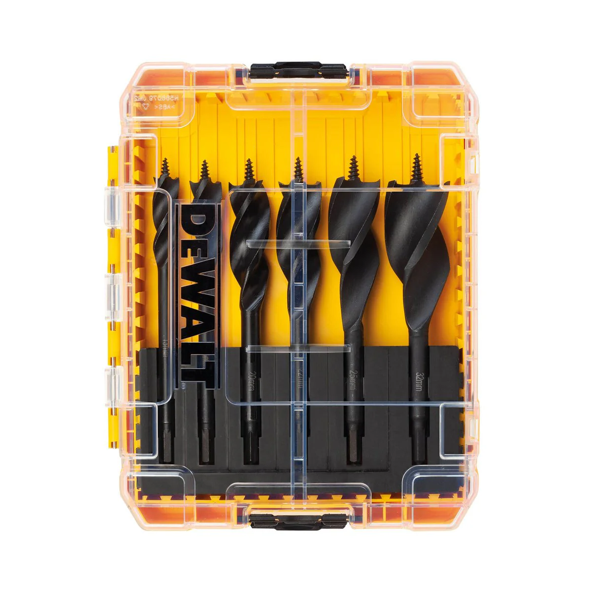 Dewalt Extreme Tri Flute Spade Bits - 6 Piece Set - 100mm Depth - Efficient Chip Removal - Image 2