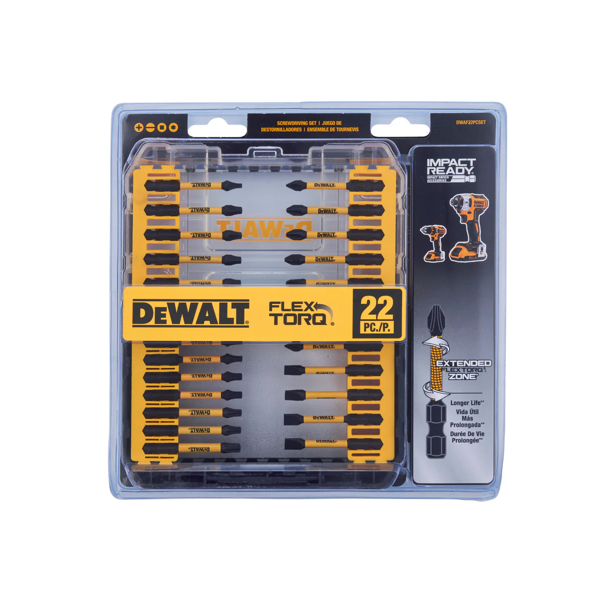 Dewalt Flextorq 22 Piece Screwdriving Bit Set - 190mm x 40mm x 220mm - ToughCase - Image 2
